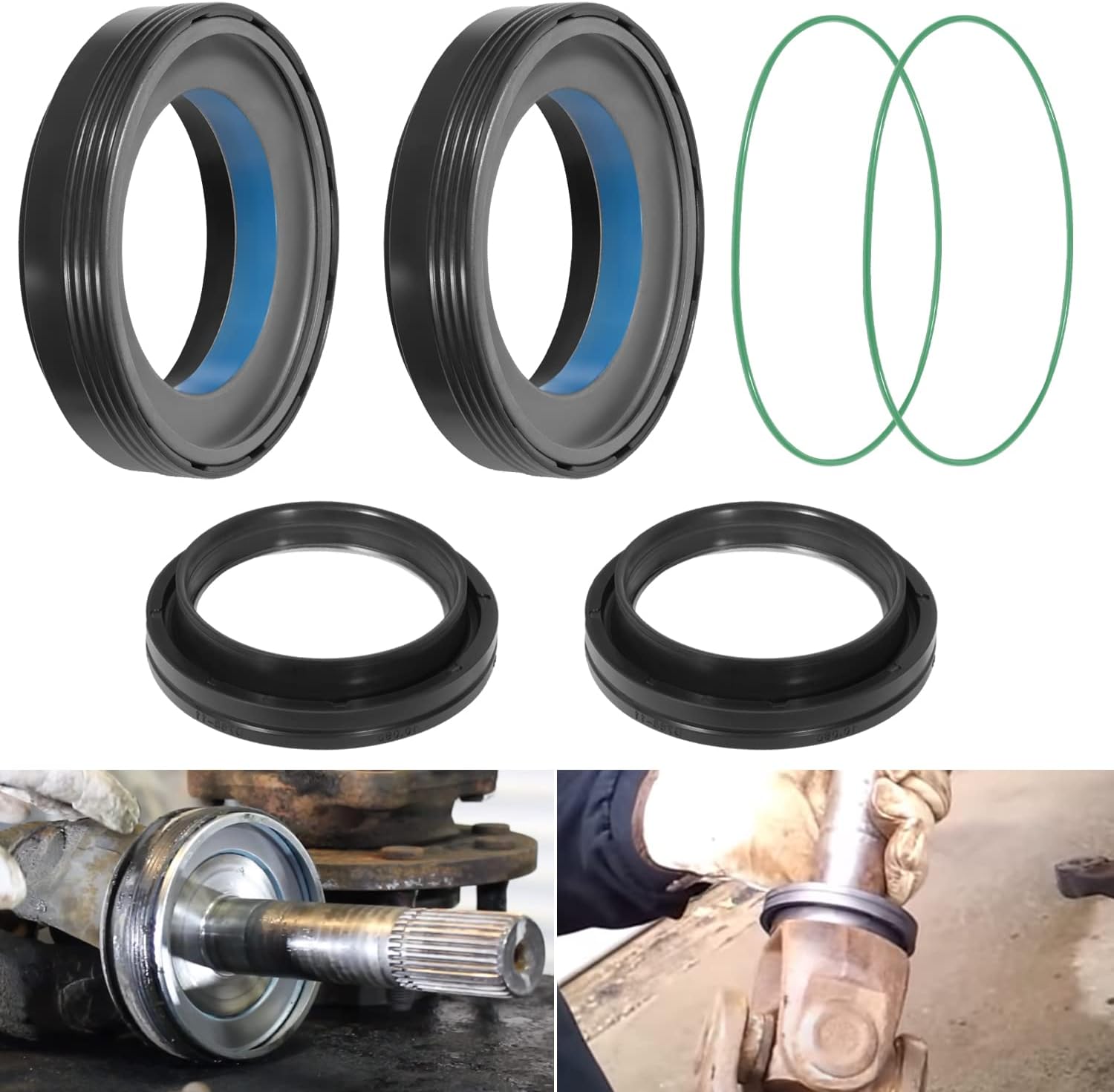 Front Axle Vaccum Knuckle & Tube Seal Kit Fit For 1998 1999 2000 2001 2002 2003 2004 Ford Super Duty Excursion F250 F350 F450 F550 Dana 50 60, Replace OEM Part # 50491, 50381, 41784-2