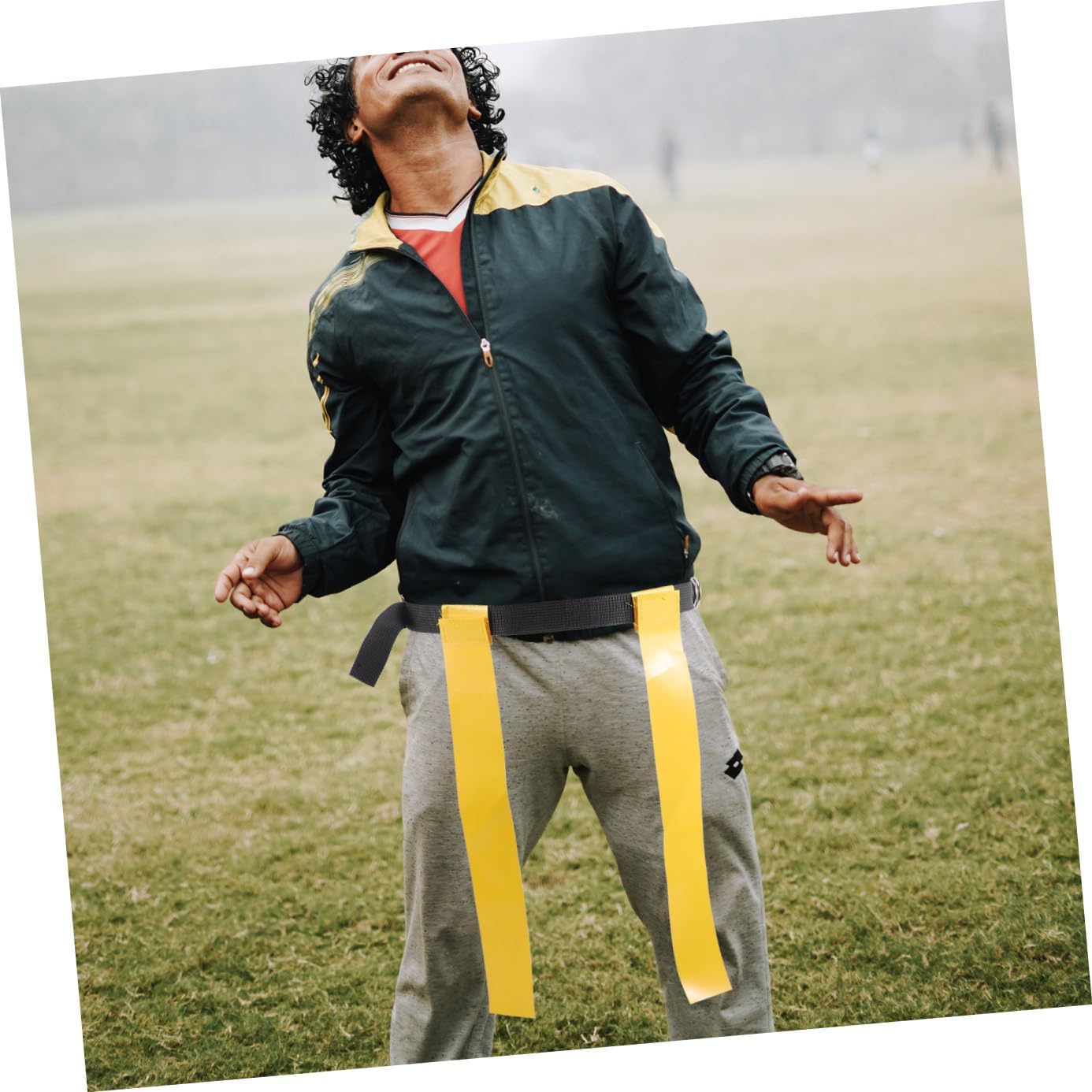 2Pcs Rugby Flag Belt Set with Moveable Flags for Football Games Training and Backyard Fun for Adults