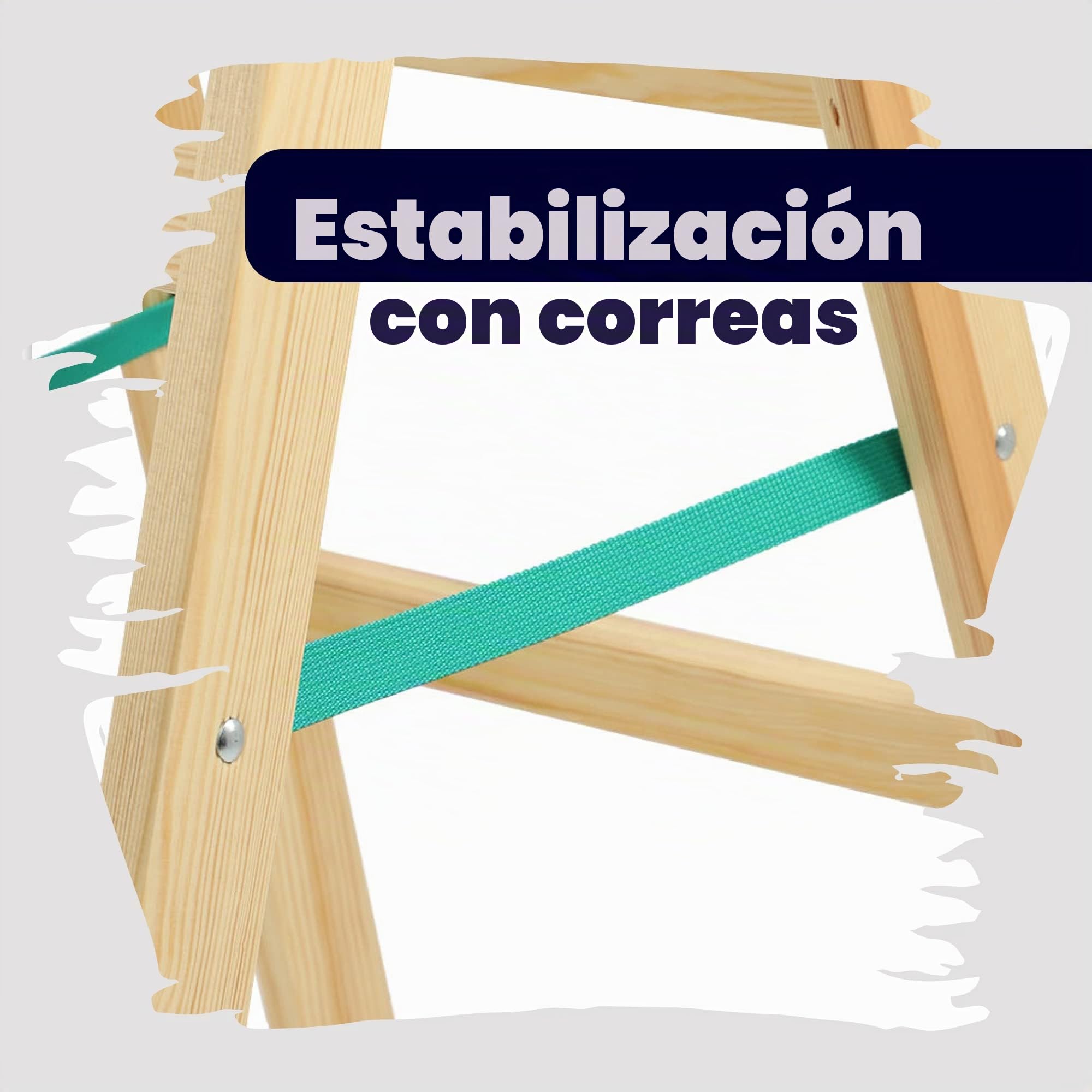 KADAX Escalera de Madera de Pino Imreganda con 5 Peldaños, Diseño Plegable y Soporte de hasta 150 kg, Ideal para Uso en Interiores y Exteriores