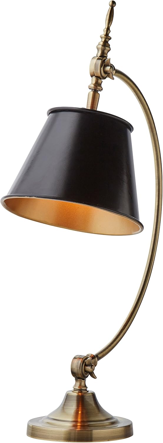 Holiday Deals 🛒 Amazon Brand – Stone & Beam Vintage Antique Arc Table Desk Lamp With LED Light Bulb - 19.5 x 10 x 25 Inches, Brass and Black Exclusive Special Amazon Brand – Stone & Beam Vintage Antique Arc Table Desk Lamp With LED Light Bulb - 19.5 x 10 x 25 Inches, Brass and Black
