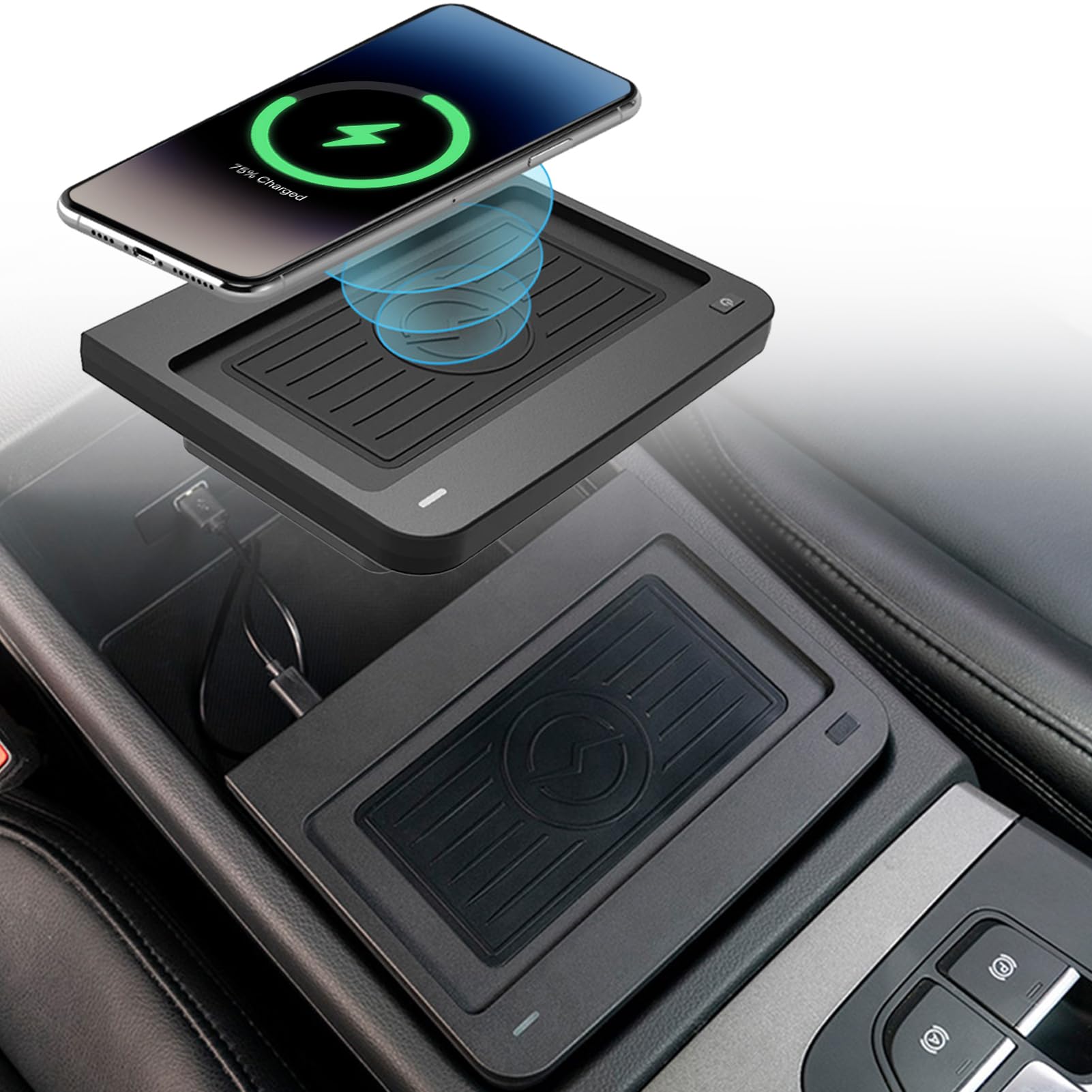 Wireless Car Charger for Audi Q5 2018-2024/SQ5 2018-2022 2024, OEM Custom Fit Wireless Fast Phone Charging Pad, Automotive Center Console Organizer for Audi Accessories (Not fit SQ5 2023)(Black) : Cell Phones