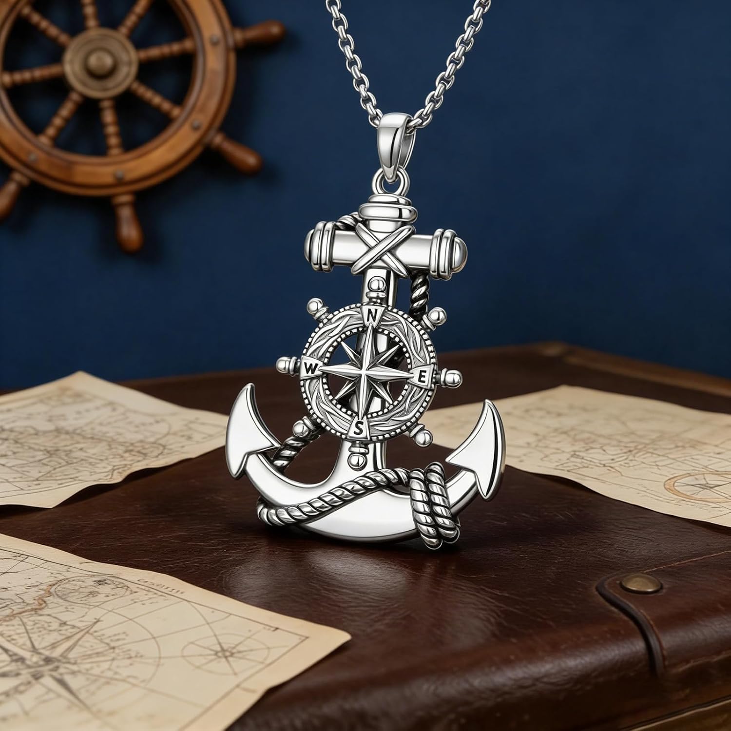 Anchor Necklace Nautical Sailing Pendant Jewelry Mothers Day Birthday Sailor Gifts for Men Women