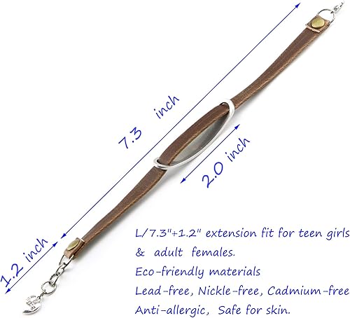 Miniatura 4 de Yiyang - Pulsera de cuero con mensaje inspirador para mujeres, niñas y adolescentes, regalo cristiano para navidad, cumpleaños, bautismo y navidad