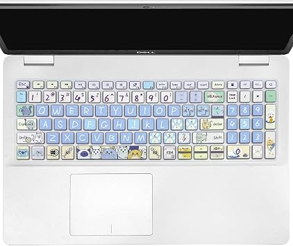 Keyboard Cover Skin for 2021 2020 2019 Dell Inspiron 15 5501 5502 5505 5508 5584 5590 5593 5598 15.6" / Inspiron 15 7000 7590 7591 7501 7506 7706 7790 / Vostro 7590 5590 7500, Cute Cat