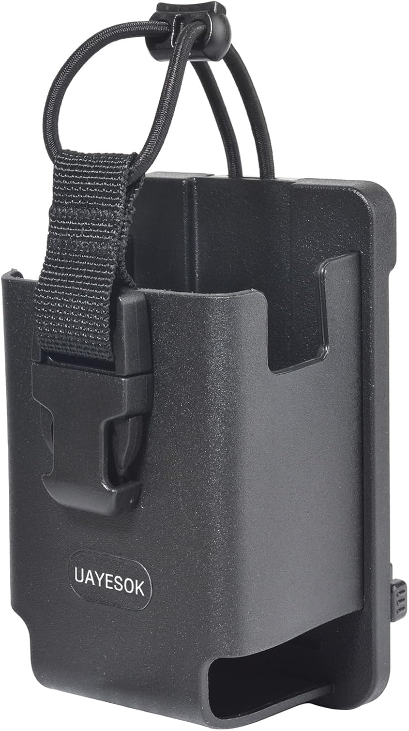 UAYESOK TC-3H MOLLE & Duty Belt Radio Holster Pouch, Universal TPU Police Tactical Vest Carry Case for Baofeng uv-5r uv32 Kenwood Motorola apx6000 APX 8000, Compact & Quick-Release