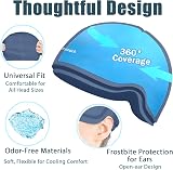 Lot de 2 bonnets froids pour patients en chimiothérapie, chapeaux de glace pour migraines, capuchons de glace pour migraines, accessoires de chimiothérapie pour femmes et hommes, compression froide - 5