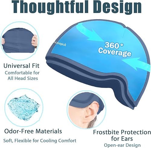 Lot de 2 bonnets froids pour patients en chimiothérapie, chapeaux de glace pour migraines, capuchons de glace pour migraines, accessoires de chimiothérapie pour femmes et hommes, compression froide - 5