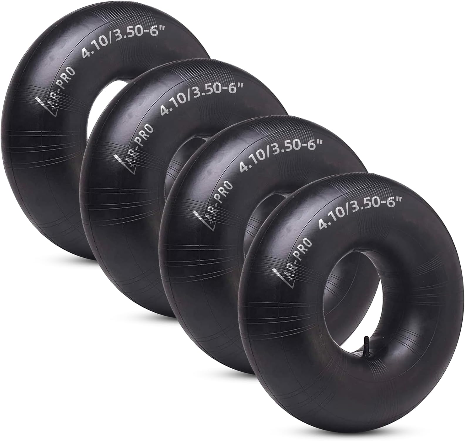AR-PRO 13 x 4.00-6" (4.10/3.50-6") Heavy Duty Replacement Inner Tube with TR-13 Straight Valve Stem (4-Pack) - for Wheelbarrows, Mowers, Hand Trucks and More