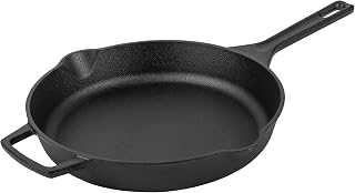 Prestige x Nadiya Cast Iron Skillet - Pre seasoned Cast Iron Frying Pan 10inch (25cm), BBQ & Oven Safe, Toxin Free Pan
