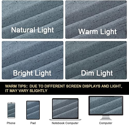 Miniatura 7 de PrinceDeco Cortinas texturizadas de lino 100% opacas para dormitorio, cortinas opacas de lino de 84 pulgadas de largo, juego de 2 paneles de