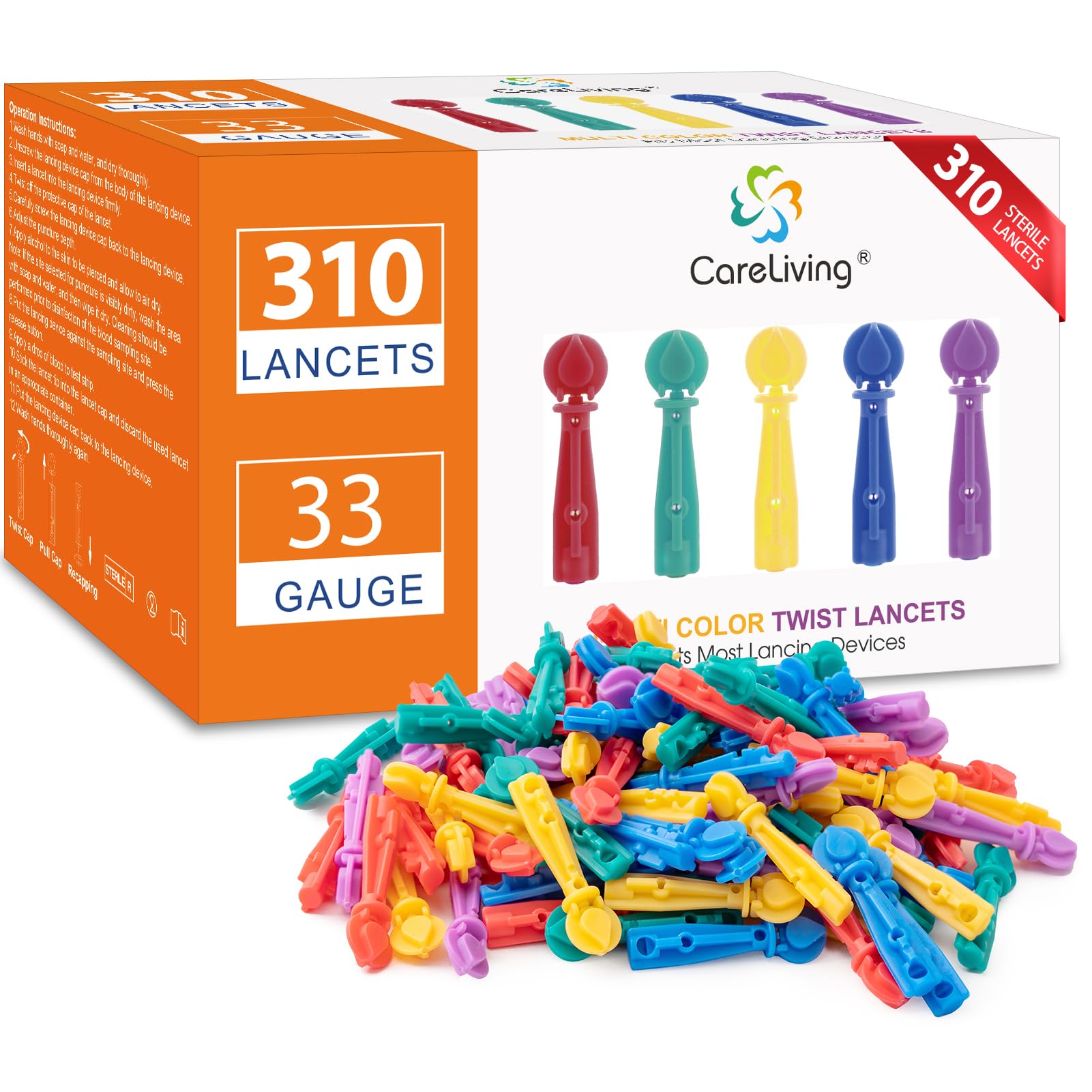 33G Colorful Lancets 310 Count