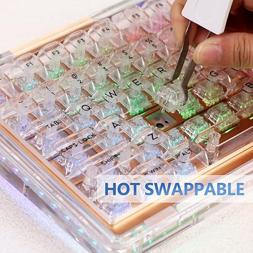 Miniatura 4 de KiiBoom Phantom 81 - Teclado mecánico montado en junta intercambiable en caliente al 75%, BT5.02.4GHzUSB-C, teclado inalámbrico para juegos NKRO con