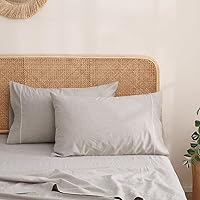 Vista 24 de S VICTORY SYMBOL Fundas de almohada de lino 100% orgánico, 1 par de fundas de almohada de lino natural francés de 20 x 30 pulgadas, color verde