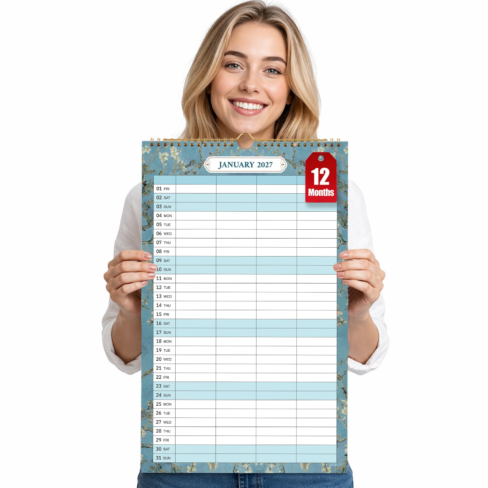 Family Calendar 2027, Jan. - Dec., 38 * 23.5 cm