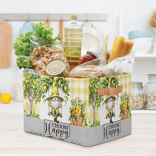 Vista 140 de Cestas de almacenamiento con asas, cubo de almacenamiento rectangular de tela rectangular plegable de juguetes para armario, estantes, lavandería, C