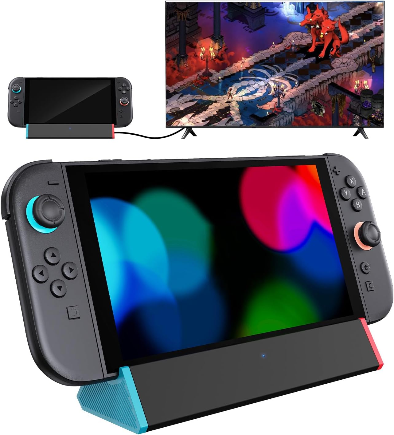 SIWIQU TV Dock Station for Nintendo Switch 2, Portable TV Docking Station Replacement with 4K@120Hz HDMI Adapter/Type C Port/USB Port for Official Nintendo Switch 2