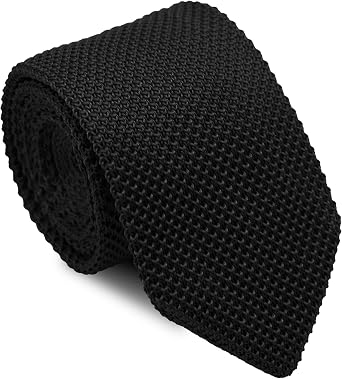 Luckyvestir Knit Ties for Men Solid Color Skinny Tie Knitted Necktie Formal Business Wedding Graduation Dinner