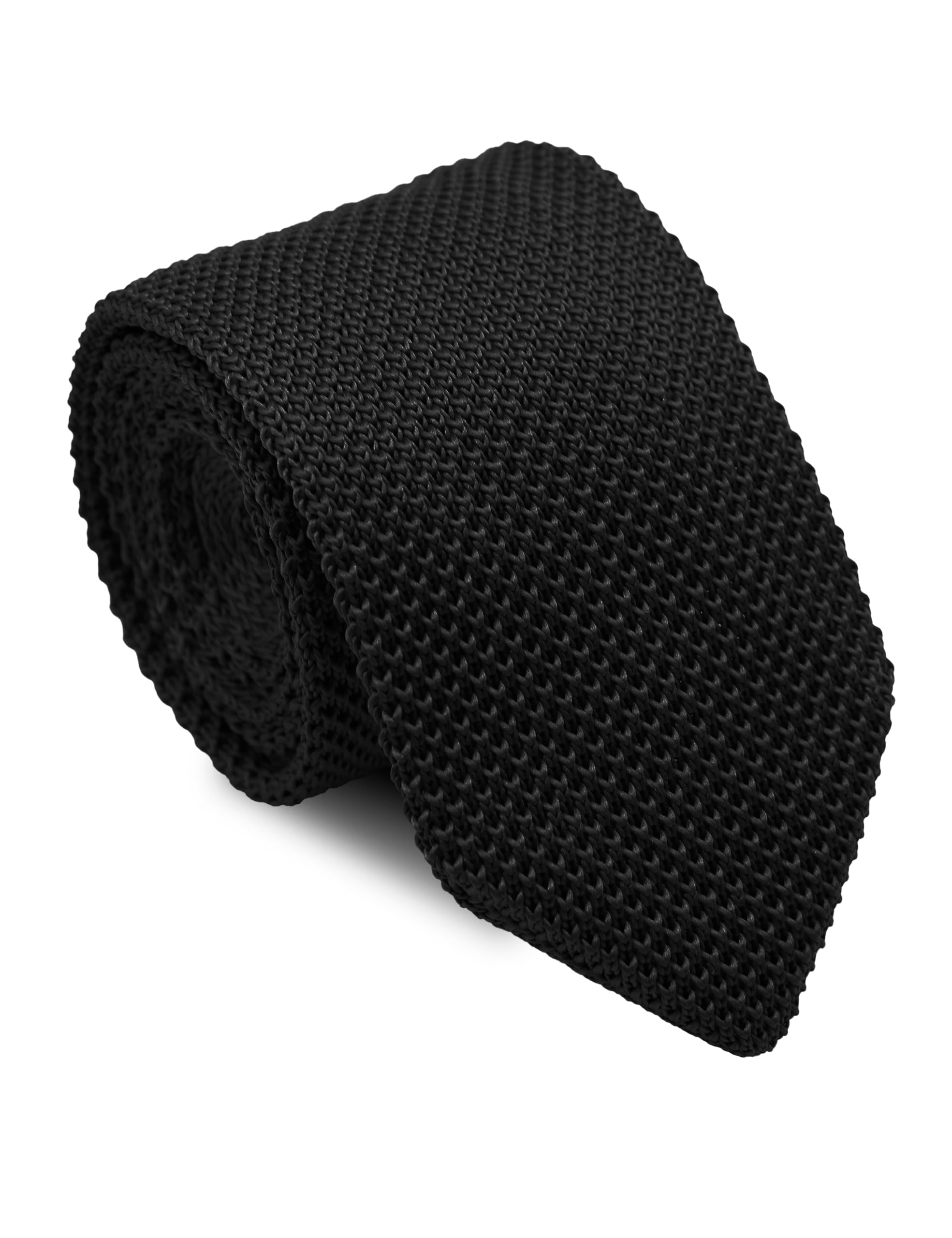 Luckyvestir Knit Ties for Men Solid Color Skinny Tie Knitted Necktie Formal Business Wedding Graduation Dinner