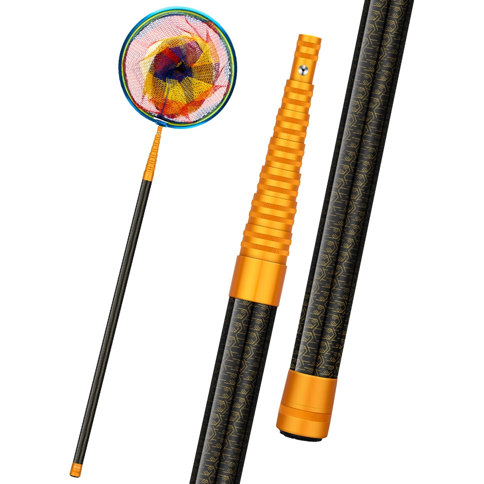 ZJKXJH Commercial Fishing Net Telescoping Handle, Lightweight Fish Landing Nets with Sturdy Collapsible Pole, Collapsible Dip Netting Rod for Saltwater Freshwater(Extend to 2.1 m/6.9 ft) : Sports & Outdoors
