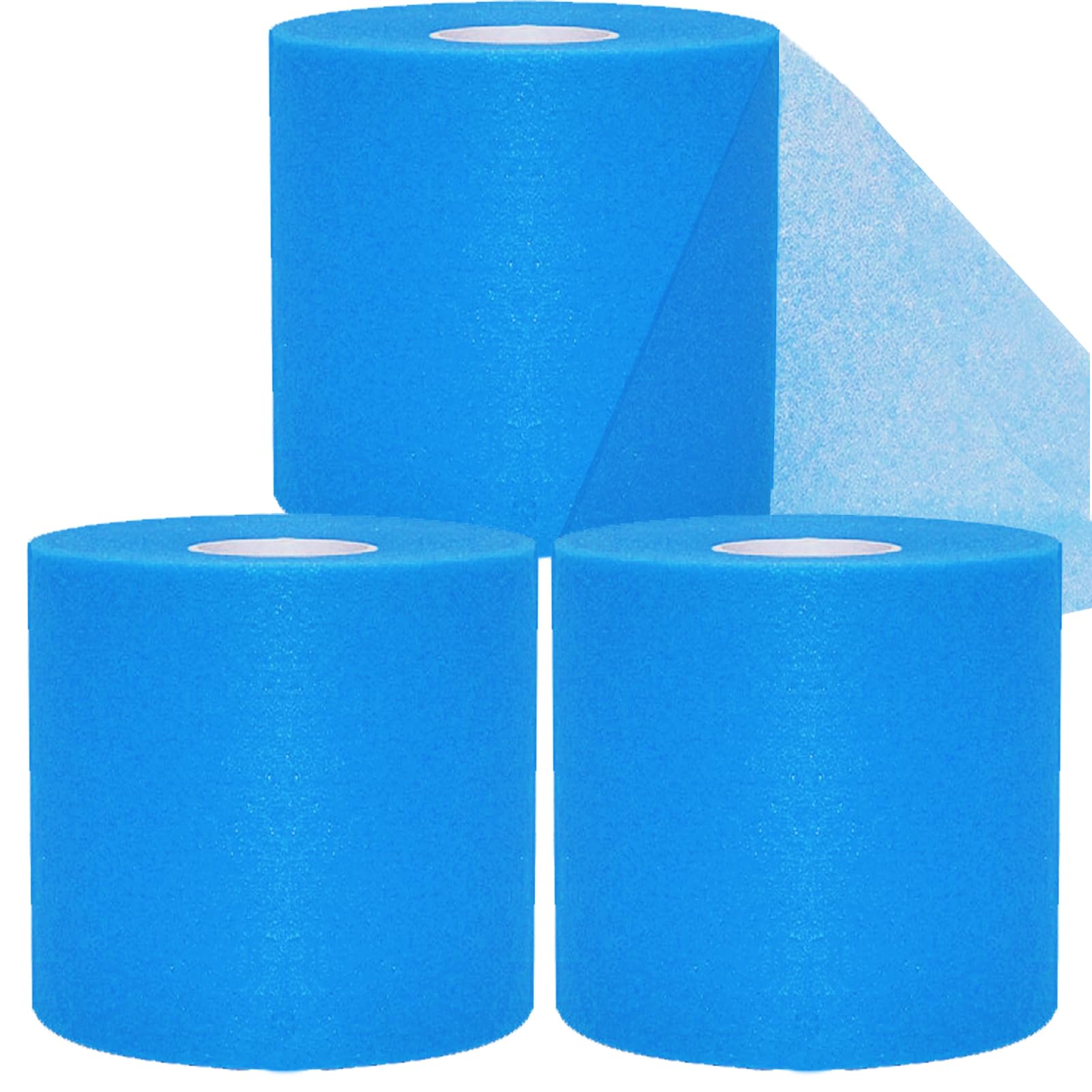 Pre Wrap Tape Athletic 3 Rolls X 22 Yards Blue Prewrap Headbands for Hair Foam Underwrap Sports Wrap