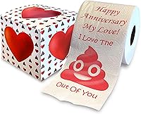 Vista 8 de Printed TP Happy First Anniversary My Love! I Love You - Broma de papel higiénico impreso, divertido regalo novedoso, primer aniversario para novio