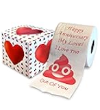 Printed TP Happy Anniversary My Love! I Love You Printed Toilet Paper Prank – Anniversary Funny Novelty Surprise Gift for Boyfriend, Girlfriend, Wife, Husband - 500 Sheets