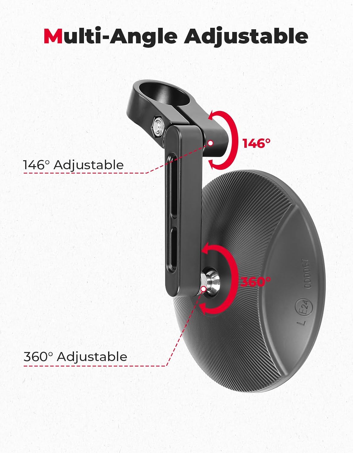 KEMIMOTO Motorcycle Rear View Mirror, CNC Aluminum Bar End Side Mirror for 22mm or 25.4mm Handlebar Diameter with M8 Bolt Compatible with Most Motorcycle, E-bike, Scooters, ATV, UTV