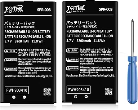 2-Pack SPR-003 Battery, 2026 Upgraded 3200mAh Ultra High Capacity Li-ion Battery Replacement for Nintendo 3DS XL/New 3DS XL/3DS LL/New 3DS LL Console, Switch Game Console, with Screwdriver