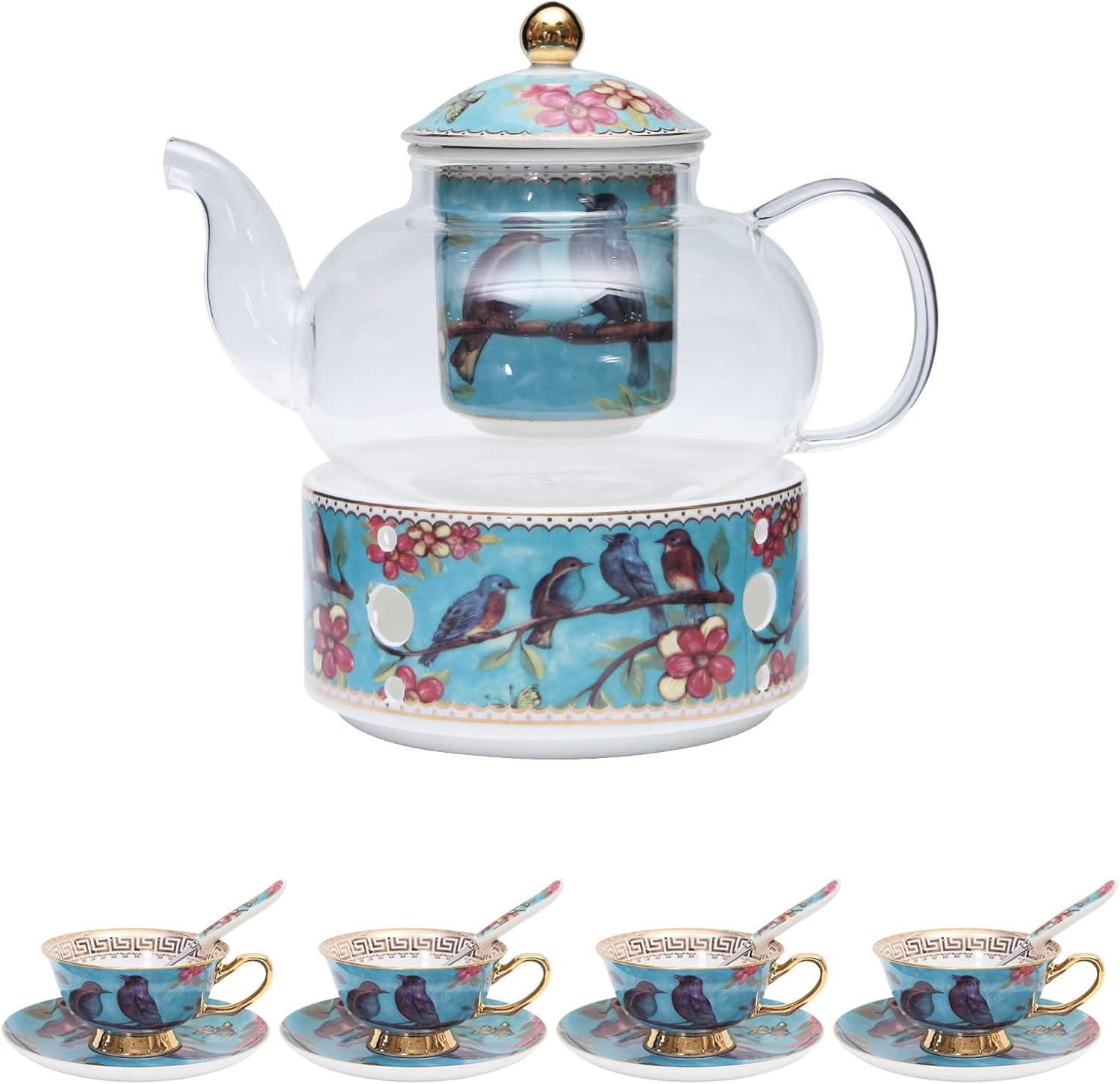 tea pots and tea cups set,Moritic13 Vintage Porcelain Tea