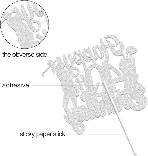 Miniatura 3 de Decoración de pastel de golf de 40 cumpleaños negro y verde para jugar a la pelota de 40 años de edad, decoración de pastel de jugador de pelota