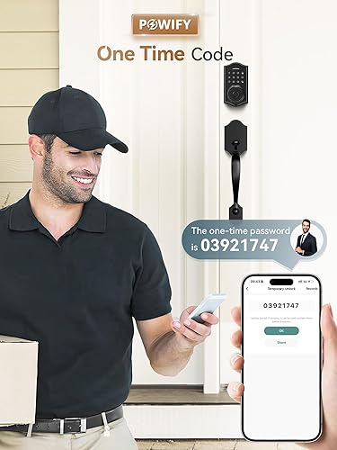 Miniatura 5 de Cerradura de puerta de entrada sin llave con asa, juego de cerradura inteligente de puerta delantera con huellas dactilares, control de aplicación,