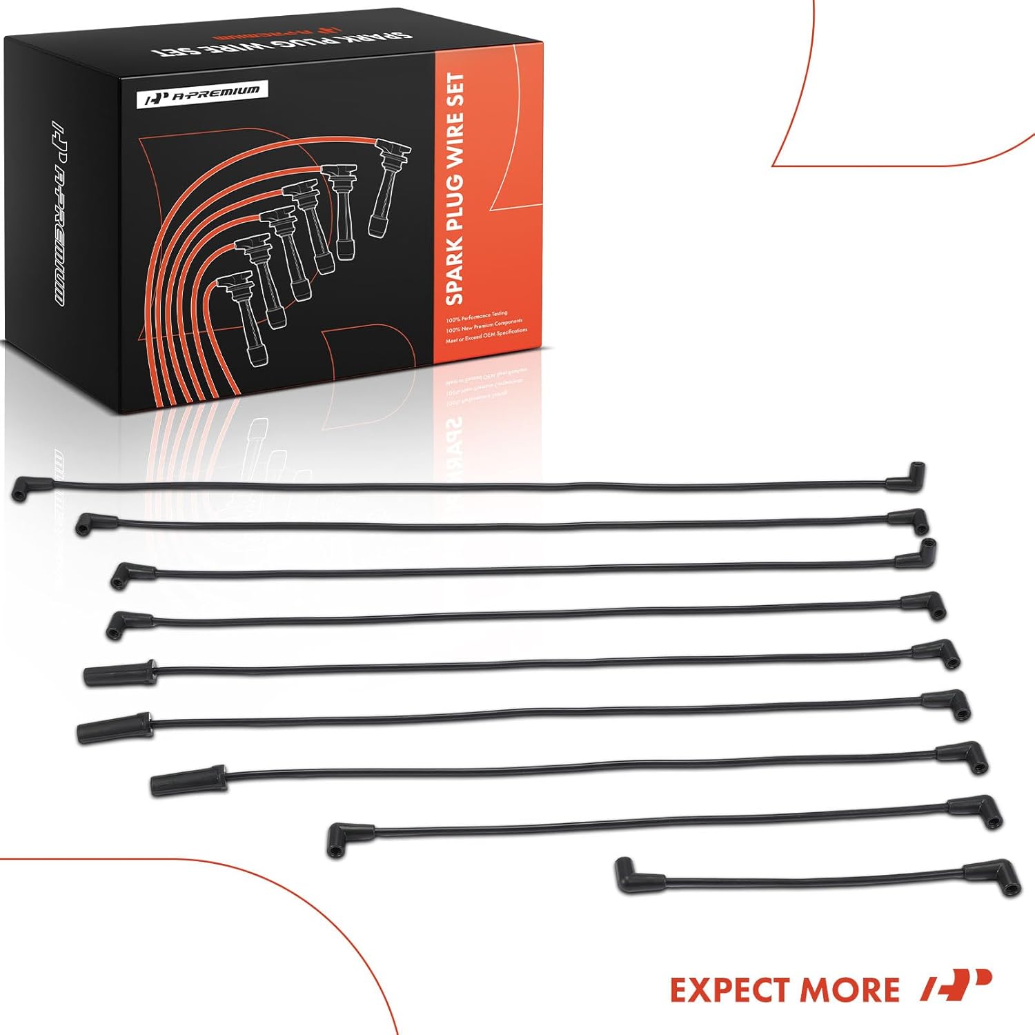 A-Premium Spark Plug Wire Compatible with Chevrolet Camaro 1987-1988 & Pontiac Firebird 1987-1988, 5.0L, 5.7L