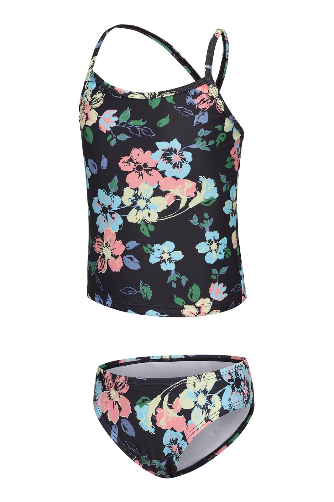 Girls Two Piece Tankini Swimsuits Rainbow Striped Bathing Suit Swim Suit