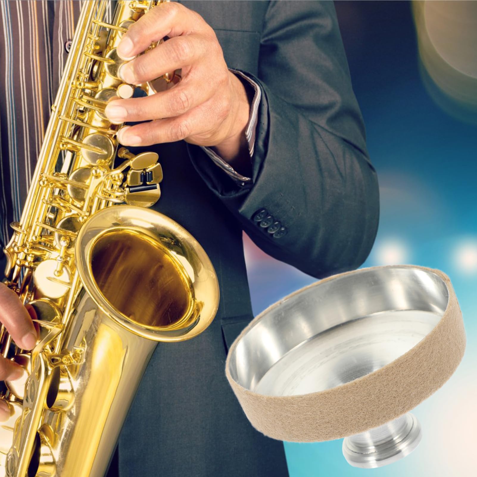 ibasenice 5piezas Sordina De Aluminio Para Saxofón Amortiguador Ligero Accesorio Práctico Para Práctica Silenciosa