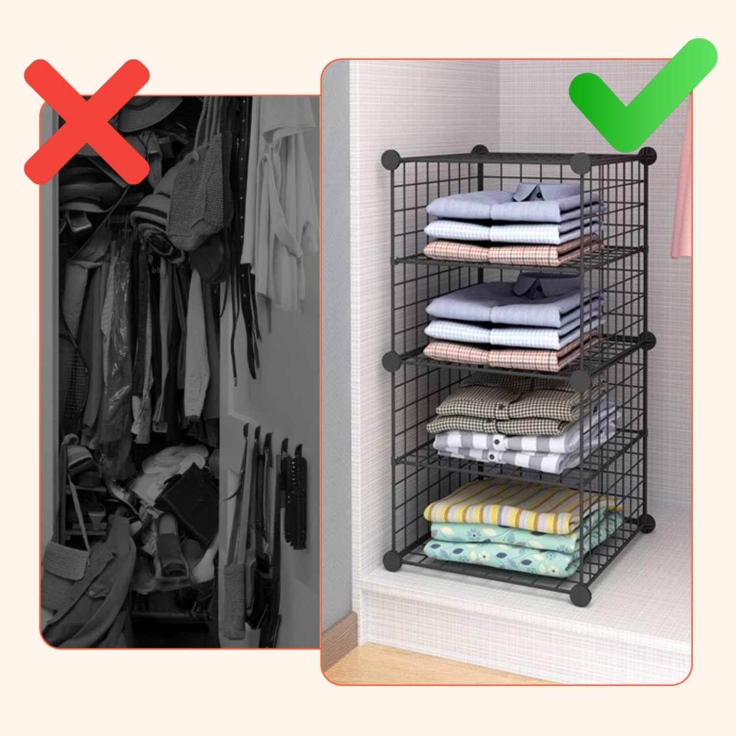 Avilia Scaffale a Rete in Ferro a 4 Ripiani – Scaffali in Metallo Salvaspazio Modulare per Cucina, Bagno e Ufficio - Mobile Scaffale Industrial Nero con Ripiani 35x35cm, Montaggio Senza Attrezzi
