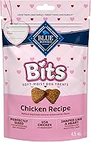 Blue Buffalo Bits Soft Chewy Valentine's Dog Treats - Heart-Shaped Chicken Recipe, Natural Bites, 4.5 oz