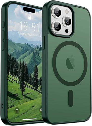 Miniatura 95 de SUPFINE - Funda magnética para iPhone 14 Pro Max (compatible con MagSafe), (protección contra caídas de grado militar de 10 pies), delgada, Negro