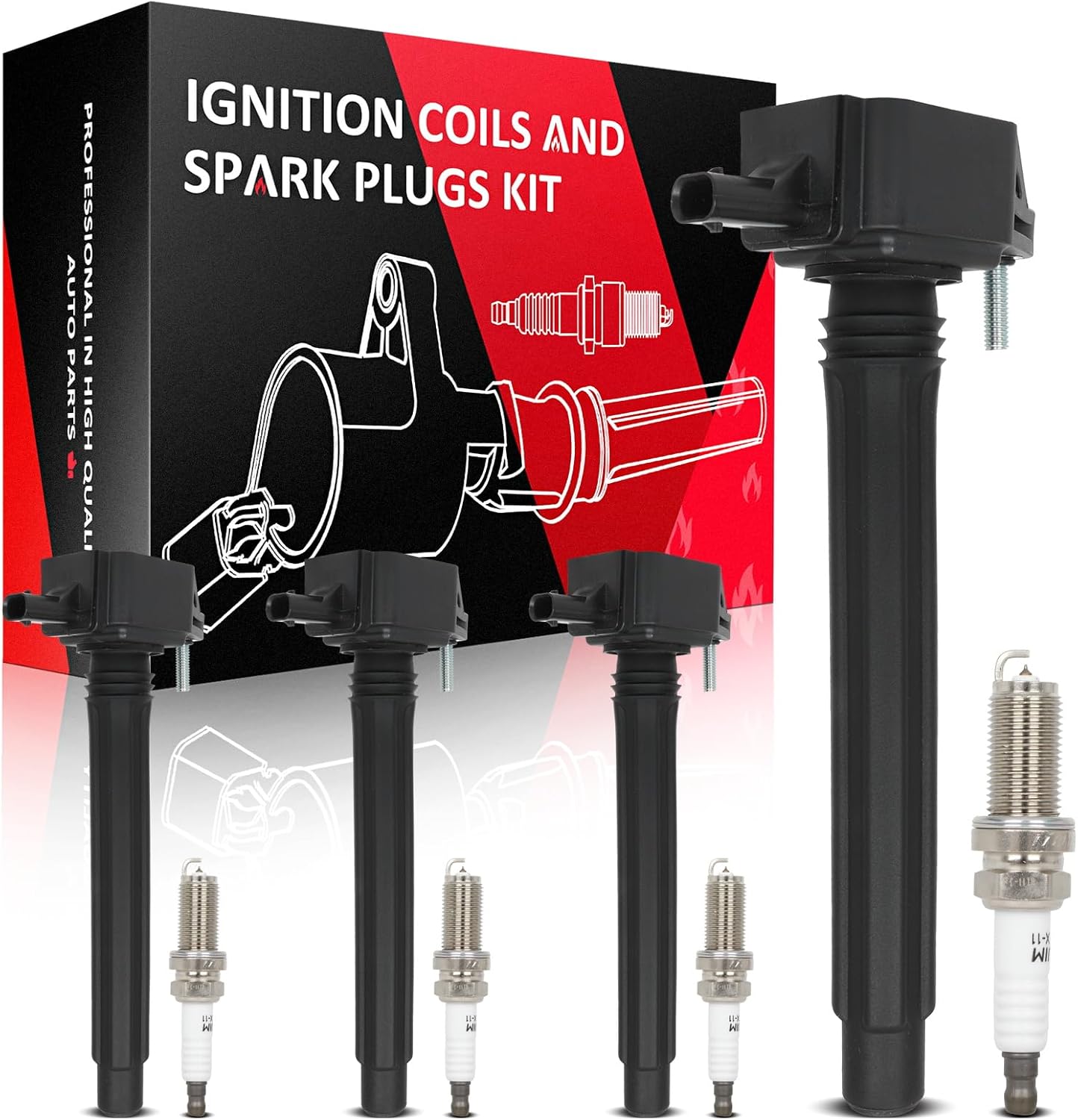 SCITOO Ignition Coil suitable with, for Jeep Cherokee 2014-2020, Compass 2018-2020, Renegade 2015-2020 & Chrysler 200 & Ram ProMaster City & Dodge Dart, Fiat 500X,Pack of 4,UF751
