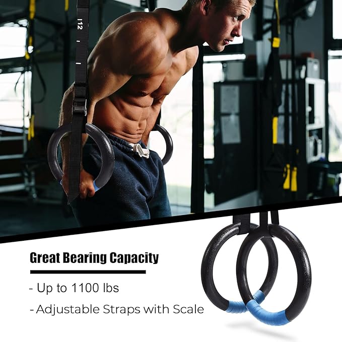Anillas de Gimnasia con Correas Ajustables 1100 lbs miniatura 2