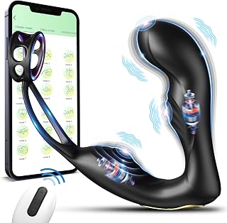 Male Sex Toys Anal Plug, Adult Toys Sex Toy for Men Anal Toy, Adult Toy G Spot Vibrator Male Sex Toys for Men, Dual Penis Ring Anal Vibrators Prostate Massager with APP Control & 9 Vibrations
