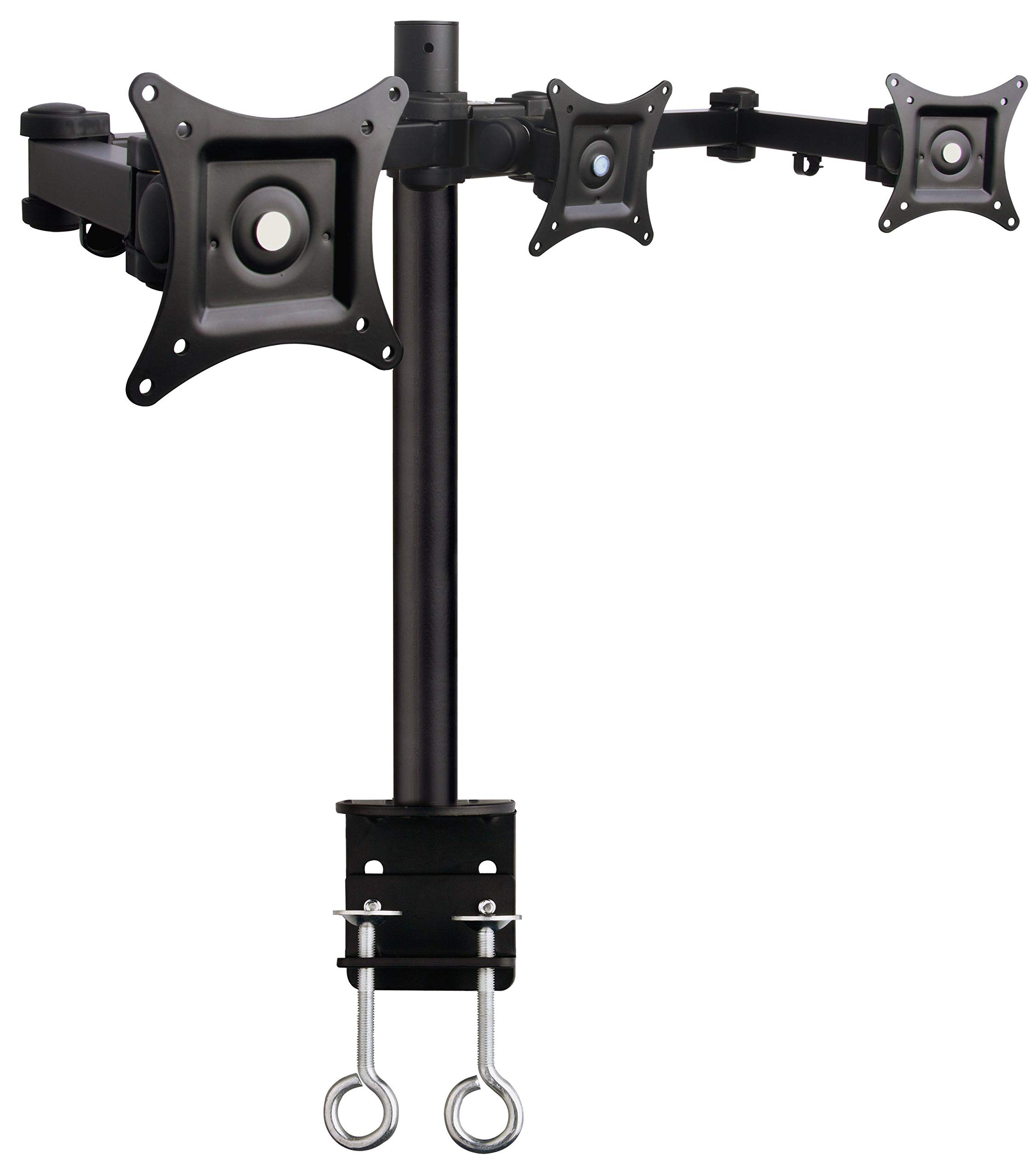 Techly 301757 Supporto da scrivania per 3 Monitor 13-24" con Morsetto Nero