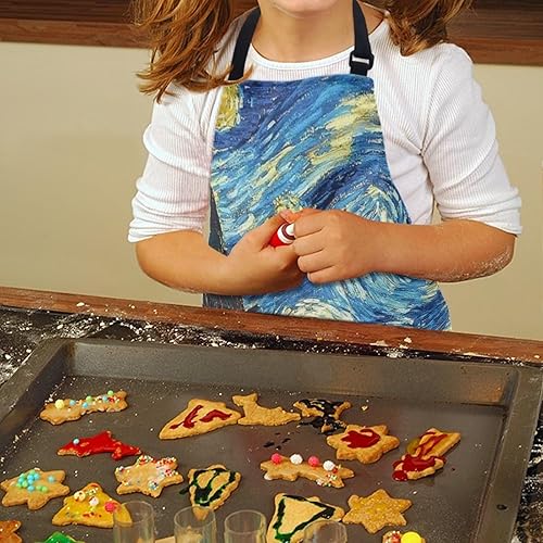 Vista 18 de doginthehole Delantal para niños con bolsillo para niños y niñas, delantales de chef ajustables con 2 bolsillos para cocinar, pintar