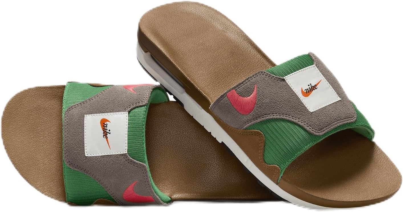 Nike Air Max 1 Men's Slides (FJ4007-200, Ale Brown/Olive Grey/Sail/Coral) Size 7