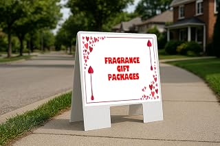 Fragrance Gift Packages Red Frame With Hearts Up Arrows A-Frame Single Sided 23x23 in. sign