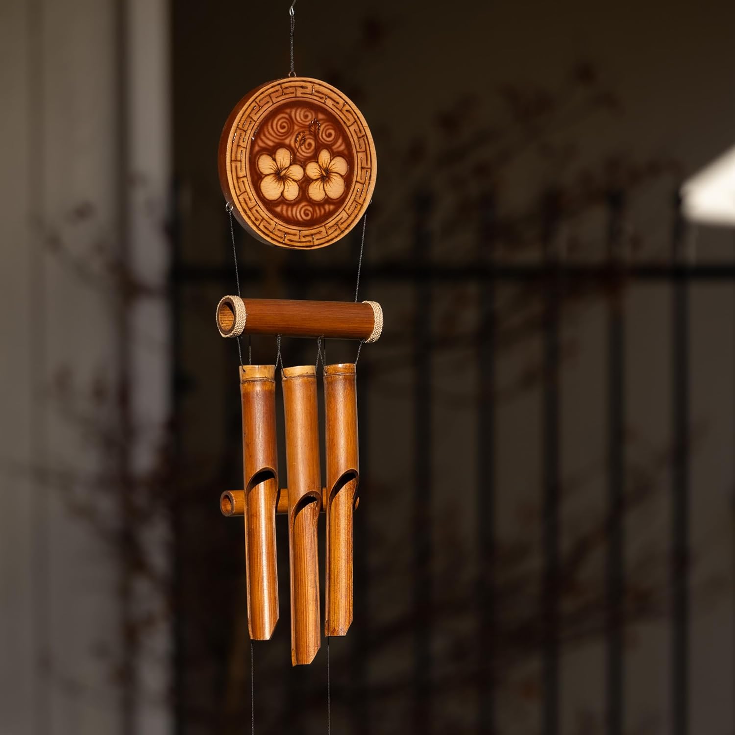 Cohasset Natural Sunflower Harmony Bamboo Wind Chime