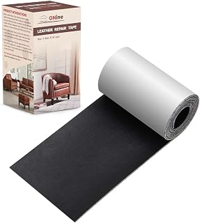 Leather Repair Patch，Leather Repair Tape, 3 x 60 inches Leather Repair Patch for Furniture,Vinyl Repair kit，Leather Couch Patch，for Sofas, Furniture, car Seats, Office Chairs(Black)