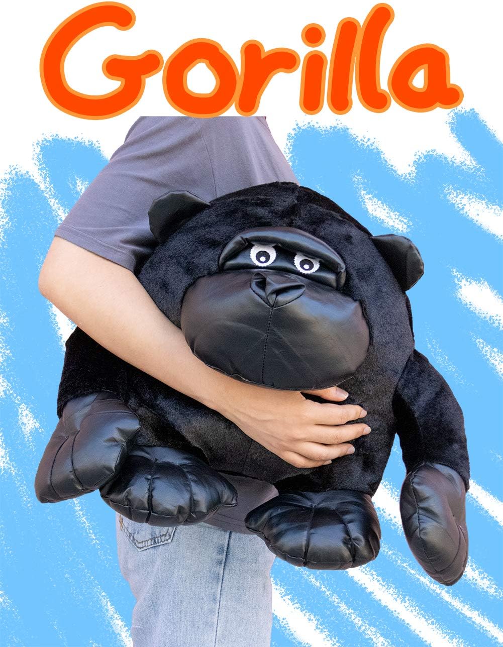 Gorilla Monkey Chimp Stuffed Animal Soft Plush Toy 12.6x28.3 in Chimpanzee Leather Apes King Kong Gift for Kids Home Decor