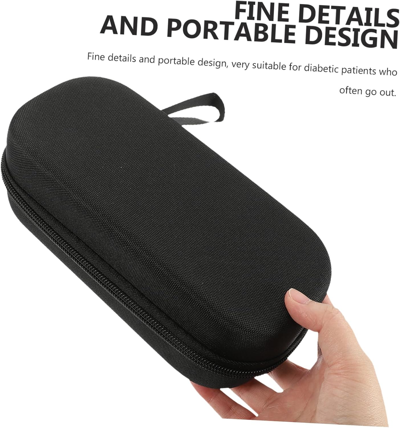 SECFOU Insulated Diabetic Medicine Bag Portable Eva Insulin Travel Case with Thick Padding Compact Zippered Organizer for Diabetes Supplies for Travel and Daily Use