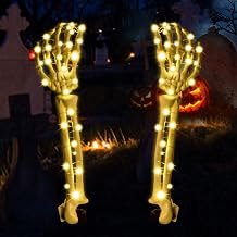 Halloween Decoration 2 Pack Lighted Zombie Hands Life Size, Halloween Decorations Outdoor Yard Stakes Skeleton Hands, Decoration Halloween Exterieur Props Graveyard Tombstones Lawn Decor
