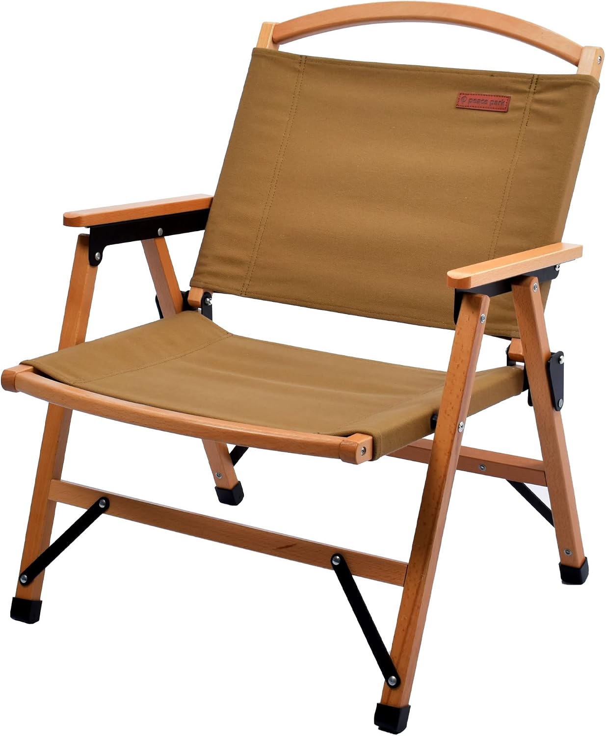 ピースパーク(Peace Park) Camping Chair, Wood Chair, Outdoor Chair, Low Chair, Foldable, Storage Bag Included